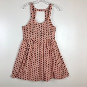 Umgee Boho Print Dress Cut-Out Back Size Large